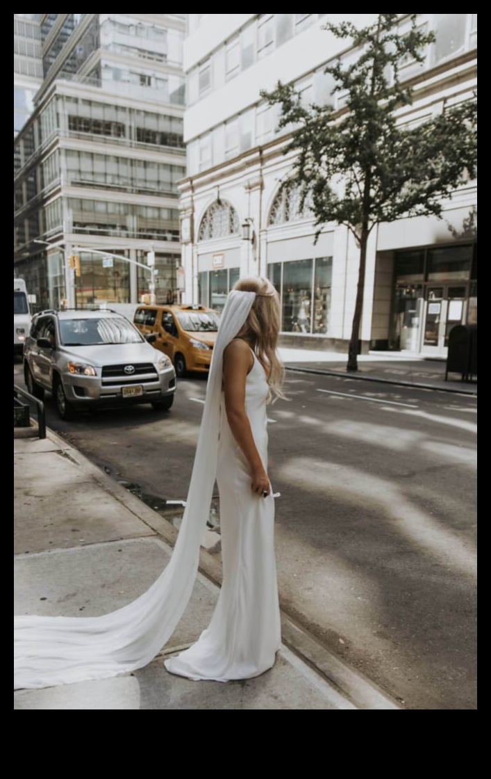 Cityscape Glam: Chic Simplicity of Modern Bridal Fashion