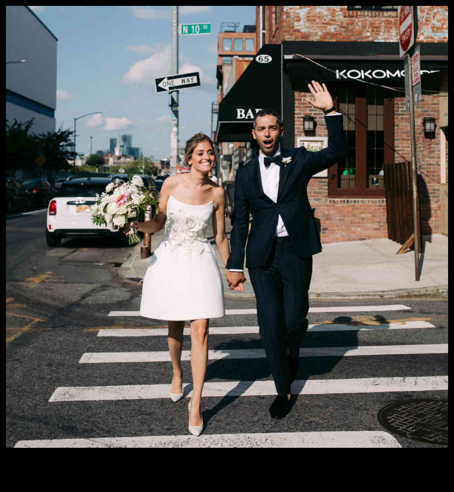 Cityscape Glam: Chic Simplicity of Modern Bridal Fashion